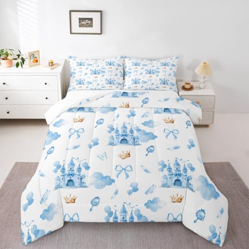 Feelyou Bettwäsche-Set mit Fliege, Doppelbettgröße, Prinzessinnen-Bettwäsche-Set für Kinder, Jungen, Mädchen, Schleife, Steppdecke, Schloss, Schlafzimmer, Dekoration, Mikrofaser, 2-teilig mit 1 Feelyou Bettwäsche-Set mit Fliege, Doppelbettgröße, Prinzessinnen-Bettwäsche-Set für Kinder, Jungen, Mädchen, Schleife, Steppdecke, Schloss, Schlafzimmer, Dekoration, Mikrofaser, 2-teilig mit 1 von Feelyou
