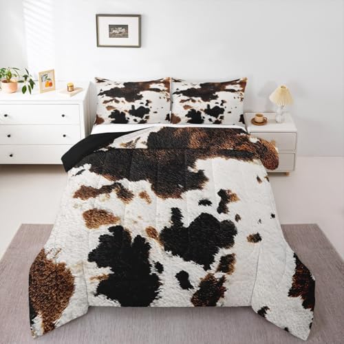Feelyou Bettwäscheset mit Kuhfell-Aufdruck, für alle Jahreszeiten, Rindsleder, mit 2 Kissenbezügen, Bauernhaus-Mikrofaser, Kinder-Bettwäsche, Western-Bauernhof, Tierhaut, Schlafzimmer, Dekoration Feelyou Bettwäscheset mit Kuhfell-Aufdruck, für alle Jahreszeiten, Rindsleder, mit 2 Kissenbezügen, Bauernhaus-Mikrofaser, Kinder-Bettwäsche, Western-Bauernhof, Tierhaut, Schlafzimmer, Dekoration von Feelyou