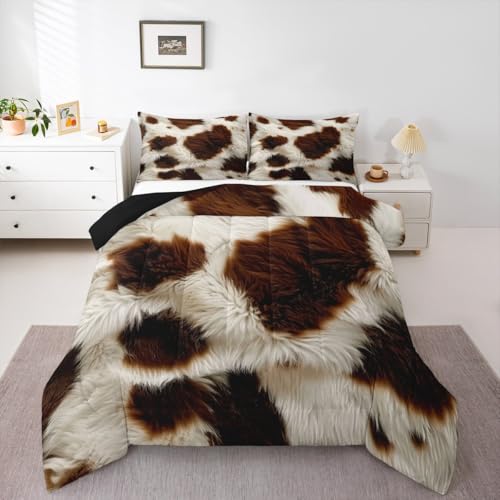 Feelyou Bettwäscheset mit Kuhfell-Druck, für alle Jahreszeiten, Rindsleder, mit 2 Kissenbezügen, Western-Dekor, Mikrofaser, Kinder-Bettwäsche, wildes Western-Cowboy-Schlafzimmer, Dekoration Feelyou Bettwäscheset mit Kuhfell-Druck, für alle Jahreszeiten, Rindsleder, mit 2 Kissenbezügen, Western-Dekor, Mikrofaser, Kinder-Bettwäsche, wildes Western-Cowboy-Schlafzimmer, Dekoration von Feelyou
