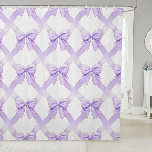 Feelyou Coquette Bows Duschvorhang für Kinder, 183 x 183 cm, goldfarben, violett, weiß, für Badezimmer, Duschvorhang-Set für Jungen, Teenager, Aquarell-Schleife, Badvorhang, niedliche Schleife Feelyou Coquette Bows Duschvorhang für Kinder, 183 x 183 cm, goldfarben, violett, weiß, für Badezimmer, Duschvorhang-Set für Jungen, Teenager, Aquarell-Schleife, Badvorhang, niedliche Schleife von Feelyou
