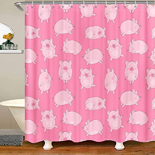Feelyou Duschvorhang mit niedlichem Schweinchen-Motiv, für Kinder, Mädchen, Cartoon-Schweine-Vorhang, Kawaii-Tiermuster, wasserdicht, 183 x 198 cm, Rosa Feelyou Duschvorhang mit niedlichem Schweinchen-Motiv, für Kinder, Mädchen, Cartoon-Schweine-Vorhang, Kawaii-Tiermuster, wasserdicht, 183 x 198 cm, Rosa von Feelyou