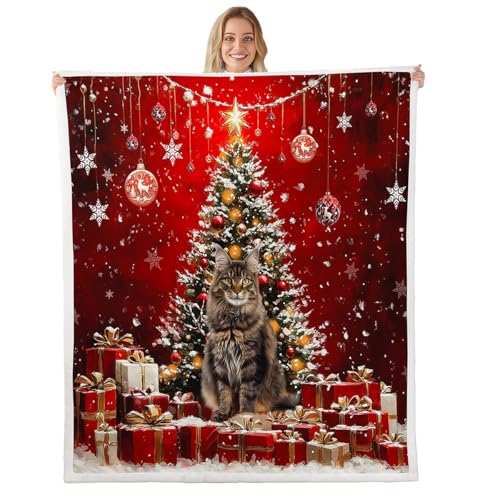 Feelyou Fleece-Überwurfdecke mit Aufschrift "Merry Christmas", 127 x 152,4 cm, niedliche Tiere, Sherpa-Decke für Jungen, Mädchen, Teenager, Schlafzimmer, Dekoration, Haustiere, Katze, Plüschdecke Feelyou Fleece-Überwurfdecke mit Aufschrift "Merry Christmas", 127 x 152,4 cm, niedliche Tiere, Sherpa-Decke für Jungen, Mädchen, Teenager, Schlafzimmer, Dekoration, Haustiere, Katze, Plüschdecke von Feelyou