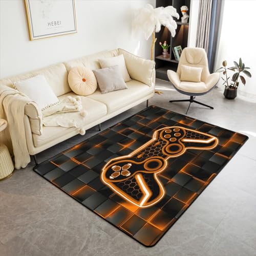 Feelyou Gamer-Teppich für Kinder, 12,7 x 17,8 cm, Orange und Schwarz, für Wohnzimmer, Schlafzimmer, für Jungen, Teenager, Dekoration, Gaming, Ombre, dekoratives Teppich-Set, geometrisch, quadratisch Feelyou Gamer-Teppich für Kinder, 12,7 x 17,8 cm, Orange und Schwarz, für Wohnzimmer, Schlafzimmer, für Jungen, Teenager, Dekoration, Gaming, Ombre, dekoratives Teppich-Set, geometrisch, quadratisch von Feelyou