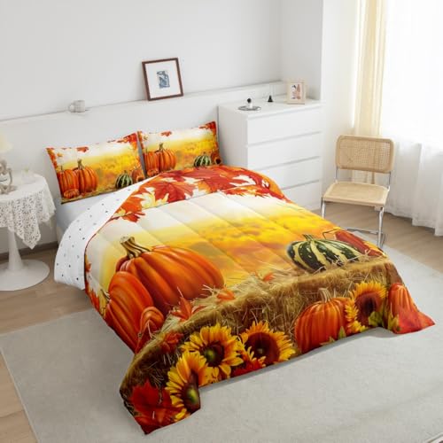 Feelyou Herbst-Bettwäsche-Set für Mädchen, Jungen, Kinder, Queen-Size-Größe, Ahornblätter, Kürbis, Bettdeckenbezug, Raumdekoration, Gänseblümchen, botanisches Blumenmuster, Beige, Orange, Gelb Feelyou Herbst-Bettwäsche-Set für Mädchen, Jungen, Kinder, Queen-Size-Größe, Ahornblätter, Kürbis, Bettdeckenbezug, Raumdekoration, Gänseblümchen, botanisches Blumenmuster, Beige, Orange, Gelb von Feelyou