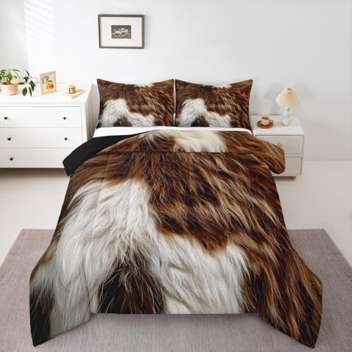 Feelyou Kinder-Bettwäsche-Set aus Rindsleder, Queen-Size-Größe, Kuhfell-Druck, Bauernhaus-Bettwäsche-Set, Steppdecke für Kinder, Jungen, Mädchen, Schlafzimmer, Westernfarm, Tierhaut, Dekoration Feelyou Kinder-Bettwäsche-Set aus Rindsleder, Queen-Size-Größe, Kuhfell-Druck, Bauernhaus-Bettwäsche-Set, Steppdecke für Kinder, Jungen, Mädchen, Schlafzimmer, Westernfarm, Tierhaut, Dekoration von Feelyou