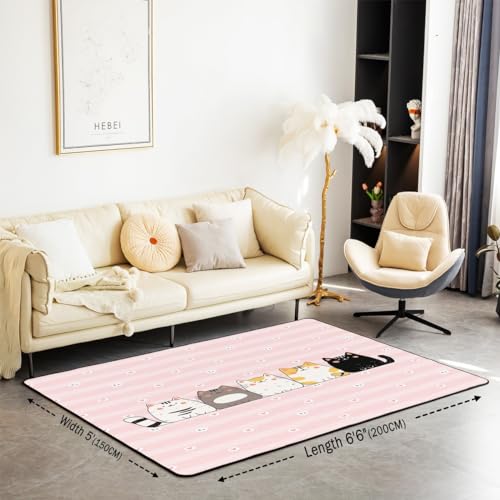 Feelyou Kinder-Teppich mit Katzenmotiv, 7,6 x 12,7 cm, für Wohnzimmer, Jungen, Mädchen, Teenager, Dekoration, niedliches Kätzchen, dekorativer Teppich, Tier, Bodenmatte, Cartoon-Akzent-Teppich Feelyou Kinder-Teppich mit Katzenmotiv, 7,6 x 12,7 cm, für Wohnzimmer, Jungen, Mädchen, Teenager, Dekoration, niedliches Kätzchen, dekorativer Teppich, Tier, Bodenmatte, Cartoon-Akzent-Teppich von Feelyou