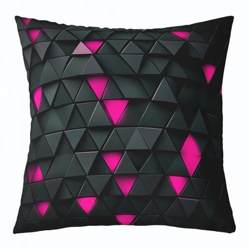 Feelyou Kissenbezug für Kinder, 45,7 x 45,7 cm, weich, dreieckig, geometrisch, dekorativer Überwurf, Kissenbezug für Sofa, moderner Kissenbezug, Rosa und Schwarz Feelyou Kissenbezug für Kinder, 45,7 x 45,7 cm, weich, dreieckig, geometrisch, dekorativer Überwurf, Kissenbezug für Sofa, moderner Kissenbezug, Rosa und Schwarz von Feelyou