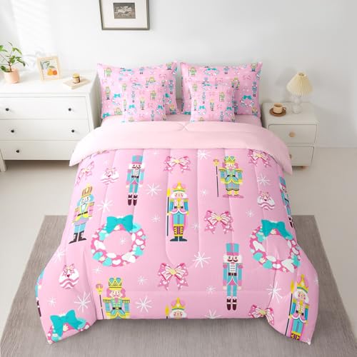 Feelyou Nussknacker-Bettwäsche-Set mit Schleife, 7-teilig, für Doppelbett, Weihnachtsbaum, Nussknacker, Bettdecken-Set mit Laken, Mädchen-Schlafzimmer-Dekoration, Weihnachtsbett in einer Tasche Feelyou Nussknacker-Bettwäsche-Set mit Schleife, 7-teilig, für Doppelbett, Weihnachtsbaum, Nussknacker, Bettdecken-Set mit Laken, Mädchen-Schlafzimmer-Dekoration, Weihnachtsbett in einer Tasche von Feelyou