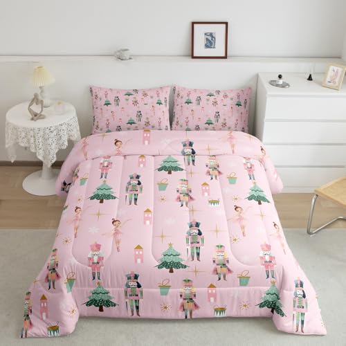 Feelyou Pinkes Weihnachts-Bettwäsche-Set, King-Size-Größe, Nussknacker-Steppdecke für Jungen, Mädchen, Teenager, Weihnachtsbaum, Tröster-Set, atmungsaktiv, Weihnachts-Bettwäsche-Set Feelyou Pinkes Weihnachts-Bettwäsche-Set, King-Size-Größe, Nussknacker-Steppdecke für Jungen, Mädchen, Teenager, Weihnachtsbaum, Tröster-Set, atmungsaktiv, Weihnachts-Bettwäsche-Set von Feelyou