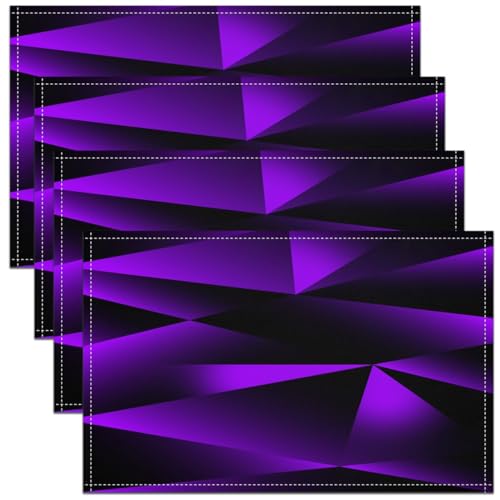 Feelyou Platzsets, 4 Stück, 45,7 x 30,5 cm, abstrakte Kunst-Tischsets, Dekoration, modern, gestreift, für Küche, Esstisch, Dekoration, drinnen und draußen, geometrisch, Violett / Schwarz Feelyou Platzsets, 4 Stück, 45,7 x 30,5 cm, abstrakte Kunst-Tischsets, Dekoration, modern, gestreift, für Küche, Esstisch, Dekoration, drinnen und draußen, geometrisch, Violett / Schwarz von Feelyou