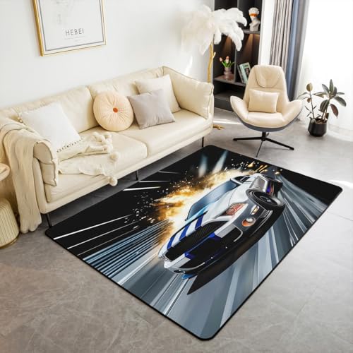 Feelyou Rennwagen-Wohnzimmer-Teppich für Schlafzimmer, weiß, Rennwagen, 12,7 x 17,8 cm, für Kinder, Jungen, Teenager, dekorativer Teppich, Cartoon-Auto-Innen-Fußmatte Feelyou Rennwagen-Wohnzimmer-Teppich für Schlafzimmer, weiß, Rennwagen, 12,7 x 17,8 cm, für Kinder, Jungen, Teenager, dekorativer Teppich, Cartoon-Auto-Innen-Fußmatte von Feelyou