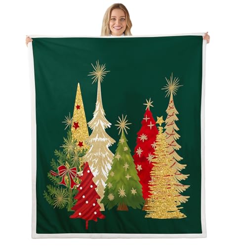 Feelyou Sherpa-Decke mit Aufschrift "Merry Christmas", 152,4 x 203,2 cm, botanische Fleece-Überwurfdecke für Kinder, Jungen, Mädchen, Dekoration, Schleife, Sternmuster, Plüschdecke, Glitzer Feelyou Sherpa-Decke mit Aufschrift "Merry Christmas", 152,4 x 203,2 cm, botanische Fleece-Überwurfdecke für Kinder, Jungen, Mädchen, Dekoration, Schleife, Sternmuster, Plüschdecke, Glitzer von Feelyou