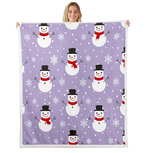 Feelyou Sherpa-Decke mit Schneemann, 152,4 x 203,2 cm, Weihnachts-Fleece-Überwurfdecke für Kinder, Frohe Weihnachten, Plüschdecke, für Damen, Herren, Teenager, ultraweiche Dekoration, flauschige Decke Feelyou Sherpa-Decke mit Schneemann, 152,4 x 203,2 cm, Weihnachts-Fleece-Überwurfdecke für Kinder, Frohe Weihnachten, Plüschdecke, für Damen, Herren, Teenager, ultraweiche Dekoration, flauschige Decke von Feelyou
