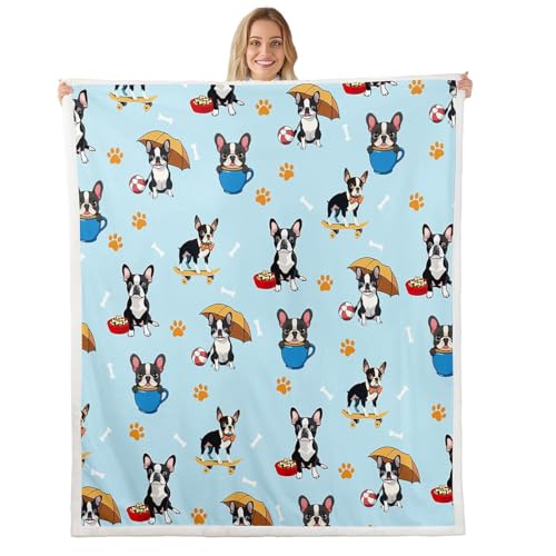Feelyou Sherpa-Decke mit französischer Bulldogge, Cartoon-Hund, Tier, Plüschdecke für Bett, Sofa, Couch für Kinder, Jungen, Mädchen, Haustier, Hund, flauschige Decke, Kinderzimmer, Dekoration Feelyou Sherpa-Decke mit französischer Bulldogge, Cartoon-Hund, Tier, Plüschdecke für Bett, Sofa, Couch für Kinder, Jungen, Mädchen, Haustier, Hund, flauschige Decke, Kinderzimmer, Dekoration von Feelyou