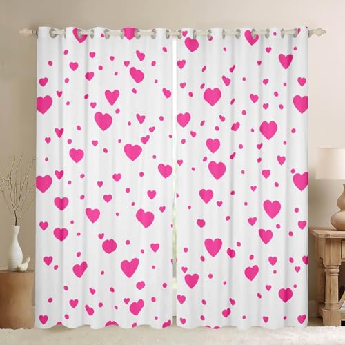 Feelyou Verdunkelungsvorhänge mit Herzen, 30 % - 50 %, für Kinderzimmer, Dekoration, niedliche Herzen, Fenstervorhänge für Jungen und Mädchen, geometrisches Muster, 2 Paneele, 96,5 x 137,2 cm, Rosa Feelyou Verdunkelungsvorhänge mit Herzen, 30 % - 50 %, für Kinderzimmer, Dekoration, niedliche Herzen, Fenstervorhänge für Jungen und Mädchen, geometrisches Muster, 2 Paneele, 96,5 x 137,2 cm, Rosa von Feelyou