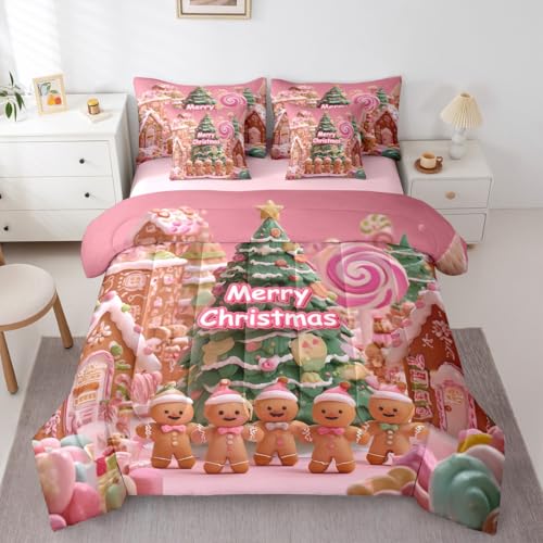 Feelyou Weihnachts-Bettwäsche-Set mit Bettlaken, 7-teilig, niedliches Lebkuchenmann-Bettwäsche-Set für Kinder, Jungen, Mädchen, Weihnachtsbaum-Bett in einer Tasche, Weihnachtszimmer-Dekoration, weiche Feelyou Weihnachts-Bettwäsche-Set mit Bettlaken, 7-teilig, niedliches Lebkuchenmann-Bettwäsche-Set für Kinder, Jungen, Mädchen, Weihnachtsbaum-Bett in einer Tasche, Weihnachtszimmer-Dekoration, weiche von Feelyou