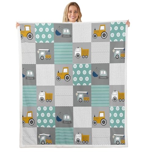 Sherpa-Decke für Jungen, Ausrüstung, LKW, Fleece-Überwurf, Dekoration, Cartoon, Auto, Bagger, Traktor, Plüschdecke, Rad, grün, flauschige Decke, Schlafzimmer, Doppelbett, 152,4 x 203,2 cm Sherpa-Decke für Jungen, Ausrüstung, LKW, Fleece-Überwurf, Dekoration, Cartoon, Auto, Bagger, Traktor, Plüschdecke, Rad, grün, flauschige Decke, Schlafzimmer, Doppelbett, 152,4 x 203,2 cm von Feelyou