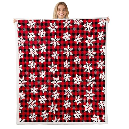 Weihnachten Kinder Fleece Überwurf Decke Schneeflocke Xmas Thema Sherpa Decke für Bett Sofa Couch Rot Schwarz Büffel Karo Dekor Plüsch Decke Neujahr Fuzzy Decke Schlafzimmer Überwurf 127 x 152,4 cm Weihnachten Kinder Fleece Überwurf Decke Schneeflocke Xmas Thema Sherpa Decke für Bett Sofa Couch Rot Schwarz Büffel Karo Dekor Plüsch Decke Neujahr Fuzzy Decke Schlafzimmer Überwurf 127 x 152,4 cm von Feelyou