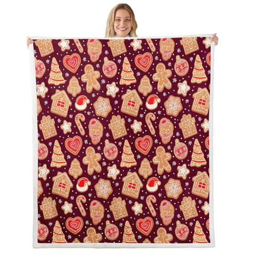 Weihnachten Sherpa Decke Weihnachten Lebkuchenmann Fleece Überwurf Decke für Bett Sofa Couch Kinder Ultra Weiche Schneeflocke Neujahr Plüsch Decke Xmas Thema Fuzzy Decke Raumdekor 101,6 x 127 cm Weihnachten Sherpa Decke Weihnachten Lebkuchenmann Fleece Überwurf Decke für Bett Sofa Couch Kinder Ultra Weiche Schneeflocke Neujahr Plüsch Decke Xmas Thema Fuzzy Decke Raumdekor 101,6 x 127 cm von Feelyou