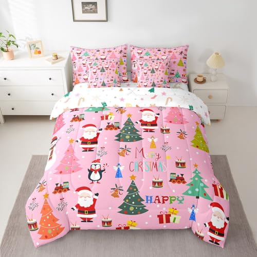 Weihnachts-Bettwäsche-Set für Kinder, Weihnachtsmann, Weihnachtsmotiv, 7-teiliges Bettwäsche-Set für Jungen und Mädchen, Dekoration, Weihnachtsbaum-Bett in einer Tasche mit Bettdecke, Laken Weihnachts-Bettwäsche-Set für Kinder, Weihnachtsmann, Weihnachtsmotiv, 7-teiliges Bettwäsche-Set für Jungen und Mädchen, Dekoration, Weihnachtsbaum-Bett in einer Tasche mit Bettdecke, Laken von Feelyou