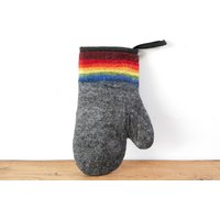 Ofenhandschuh Aus Filz Regenbogen Wolle Topflappen Backhandschuh Grillhandschuh Bunt von FeelzDeutschland