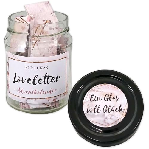 FEENSTAUB Adventskalender Paare, persönlicher Adventskalender für Partner, ergänze 24 Anfangssätze mit deinen Gedanken und Erinnerungen zu eurer Beziehung, Glücksmomente Beziehung von Feenstaub