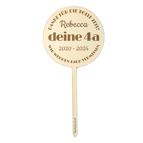 Feenstaub Blumenstecker personalisiert, Lehrer Geschenk, Abschiedsgeschenk Lehrerin, Erzieherin, Holzblume mit Namen, Dankeschön, Geschenk zum Schulabschluss Kita Abschiedsgeschenk für Erzieher von Feenstaub