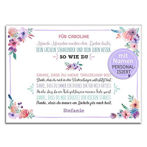 Feenstaub Trauzeugin Geschenk, Print mit Spruch, Idee als Dankeschön, mit Namen personalisierbar, beste Freundin, Schwester, Brautjungfern Geschenk, Danke Geschenke beste Trauzeugin von Feenstaub