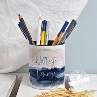 Abschiedsgeschenk Lehrer Stiftehalter Mit Namen Personalisiert, Stiftebecher Aus Keramik, Geschenk Schulschluss 4.klasse, Weltbeste Lehrerin von FeenstaubHandmade