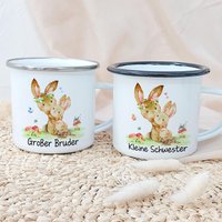 Emaille Tasse Mit Namen | Personalisierbarer Becher Für Schwester Oder Bruder Robuste Kindertasse Geschenk Zur Geburt Geschwister Emaille Tasse Mit Namen | Personalisierbarer Becher Für Schwester Oder Bruder Robuste Kindertasse Geschenk Zur Geburt Geschwister von FeenstaubHandmade