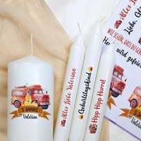Feuerwehr Kerzentattoos Kindergeburtstag | Personalisierte Kerzenfolie Für Helle Kerzen Diy Geburtstagskerze Tattoofolie Geburtstagsdeko von FeenstaubHandmade