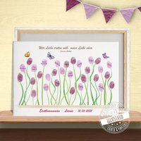 Gästebuch Erstkommunion Jugendweihe Firmung Konfirmation Fingerabdruckbild, Leinwand Für Fingerabdrücke, Geschenk Von Taufpate Blumen-Wiese Gästebuch Erstkommunion Jugendweihe Firmung Konfirmation Fingerabdruckbild, Leinwand Für Fingerabdrücke, Geschenk Von Taufpate Blumen-Wiese von FeenstaubHandmade
