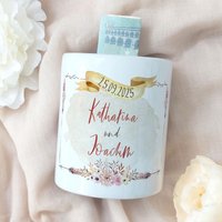 Spardose Personalisiert Mit Namen | Verpackung Geldgeschenk Zur Hochzeit Sparbüchse Aus Keramik Brautpaar Geldverpackung Boho von FeenstaubHandmade