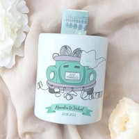 Geldgeschenk Zur Hochzeit Originelle & Persönliche Verpackung | Personalisierte Spardose Aus Keramik Mit Namen Brautpaar Sparbüchse Auto von FeenstaubHandmade