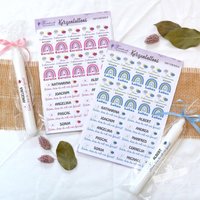 Kerzentattoos Erstkommunion Personalisiert, Kerzenfolie Für Stabkerzen, Regenbogen, Diy Gastgeschenke Feier, Tischdeko Selber Machen von FeenstaubHandmade
