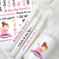 Kerzentattoos Kindergeburtstag Ballerina | Mit Namen Und Alter Personalisierte Kerzenfolie Für Helle Kerzen Diy Geburtstagsdekoration von FeenstaubHandmade