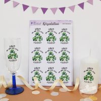 Kerzentattoos Silvester, Glasaufkleber Kleeblatt, Mitbringsel Für Silvester Selber Machen, Personalisierte Silvesterkerze, Silvesterdeko von FeenstaubHandmade