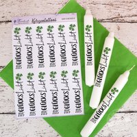 Kerzentattoos Silvester, Kerzenaufkleber Kleeblatt, Mitbringsel Für Silvester Selber Machen, Silvesterkerze, Glückslicht, Neujahrsgeschenk von FeenstaubHandmade