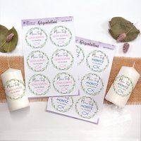 Kerzentattoos Taufe Personalisiert, Bedruckte Kerzenfolie Für Stumpenkerzen, Diy Gastgeschenke Die Tauffeier, Taufdeko Selber Machen von FeenstaubHandmade