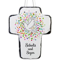 Kreuz Taufe, Personalisiertes Taufkreuz, Taufgeschenk Mit Spruch, Geschenk Zur Persönliche Geschenke Von Taufpaten, Punkte von FeenstaubHandmade