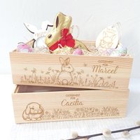 Osternest Personalisiert | Osterkorb Aus Holz Osterkiste Mit Namen Und Wunschtext Graviertes Osternestchen Für Kinder von FeenstaubHandmade