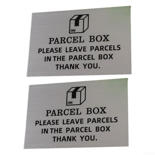 1 Stück 2 Stück Aluminium Paketkasten Schild Lieferhinweis Tag Post Hinweis Schild für Türen für Zäune 15 x 10 cm Größe Rostbeständige Oberfläche (2 Stück) von Feeshoppher