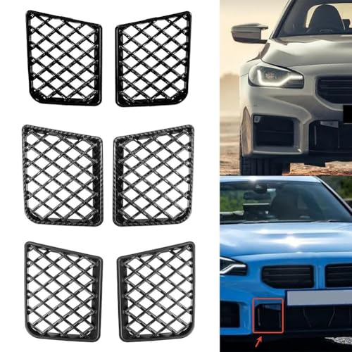 2 Stück Frontstoßstange Mesh Guards für BMW G87 M2 2023 2025, Front Unterer Kühlergrill Ersatz mit ABS Material (Glänzend Schwarz) von Feeshoppher