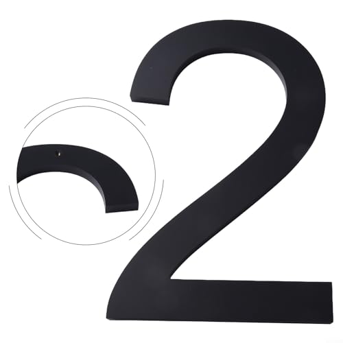 20,3 cm große, schwimmende Hausnummer, schwarzes Design für klare Adressanzeige an Toren und Wänden (2) von Feeshoppher