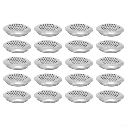 20 x Edelstahl-Lüftungslöcher mit Schnapp-Design für Schränke, Schränke und Aufbewahrungseinheiten, Insektenschutz, staubdichte Lüftungsschlitze (geneigt) von Feeshoppher