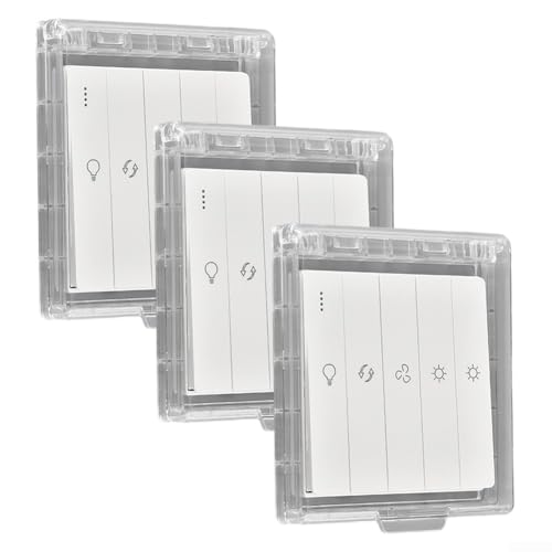 3 Stück Selbstschalter-Abdeckungen für 86 Steckdosen, wasserdicht und staubdicht (transparent) von Feeshoppher