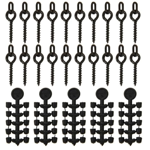 50 Hakenstopper mit 20 Köderschrauben zum Karpfenangeln, geeignet für CHOD und Ronnie Rigs (C) von Feeshoppher