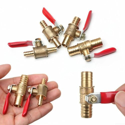 681012 mm Schlauchstutzen Inline-Absperrventil für effiziente Wasserkontrolle mit Messingkonstruktion (10 mm) von Feeshoppher