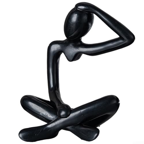 Abstrakte Denker-Skulptur, dekorative Statue für Wohnzimmer, Büro und Bücherregal (schwarz) von Feeshoppher
