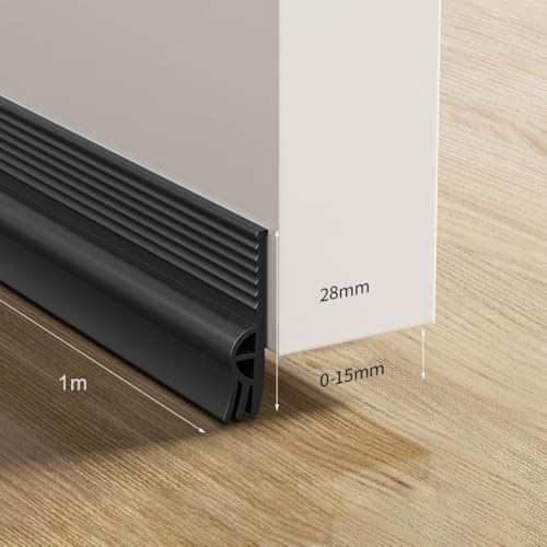 Anpassbarer TPE-Türdichtungsstreifen für einfache Installation an der Unterseite der Türen, um Lärm und Luftstrom zu blockieren (dunkelgrau) von Feeshoppher
